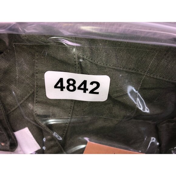 Uniqlo Men's Shirt Small Short Sleeve Cotton Linen Blend Green Button Up Casual - Picture 12 of 13